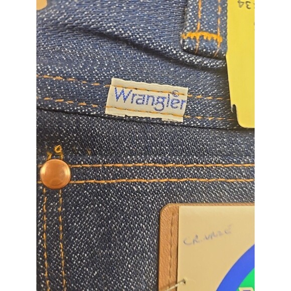 VTG 70S 80S New Boys Kids 28 X 34 Wrangler Dark Denim Carpenter Work Jeans Pants - Picture 4 of 12